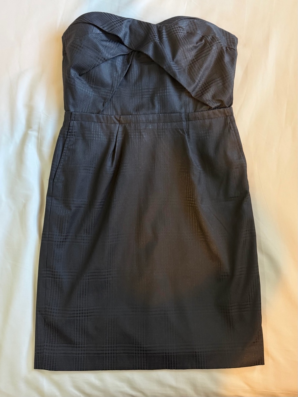 Banana Republic Monogram.Strapless Charcoal Twist-Bust Sheath Dress